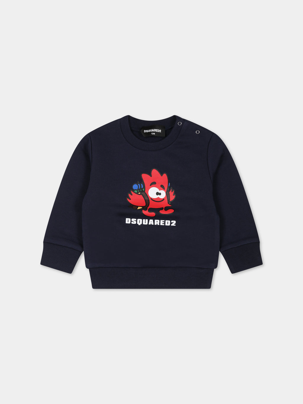Blue sweatshirt for baby boy with logo and print